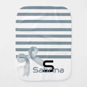 Cute Watercolor Dusty Blue Bow Burp Cloth