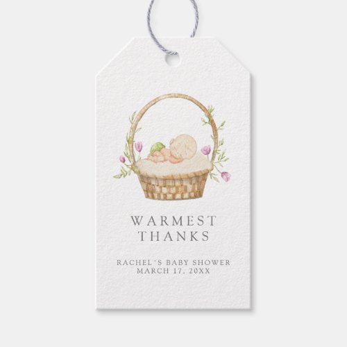 Cute watercolor easter baby thank you gift tags