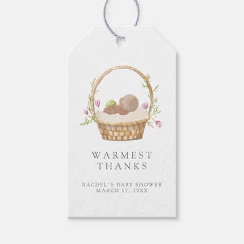 Cute watercolor easter baby thank you gift tags