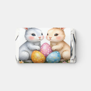 Cute Watercolor Easter Bunnies Happy Easter Hershey's Miniatures