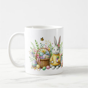 Cute watercolor Easter bunny add monogram  Coffee Mug