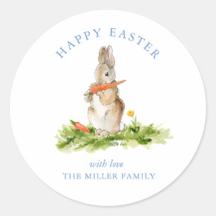 Cute watercolor Easter Bunny Classic Round Sticker