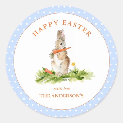 Cute watercolor Easter Bunny  Classic Round Sticker