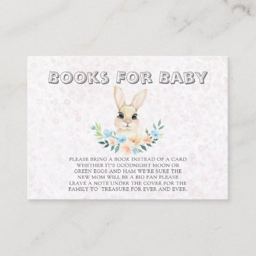 Cute Watercolor Easter Bunny Pink Books For Baby Business Card