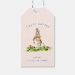 Cute watercolor Easter bunny pink  Gift Tags