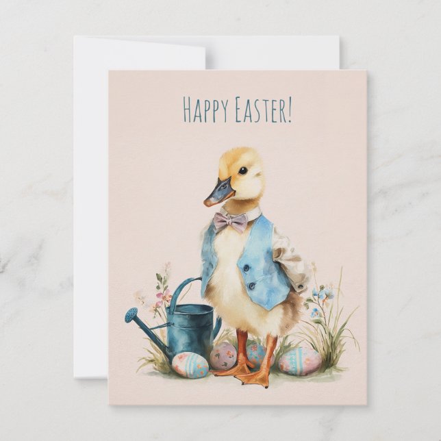Cute Watercolor Easter Card (Front)
