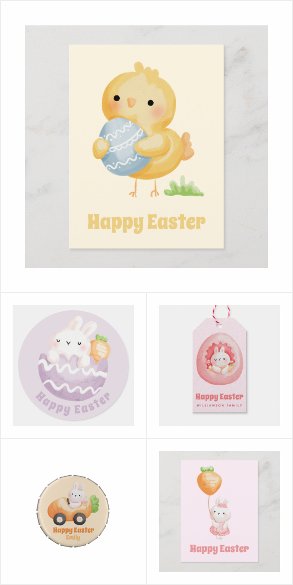 Cute Watercolor Easter Collection