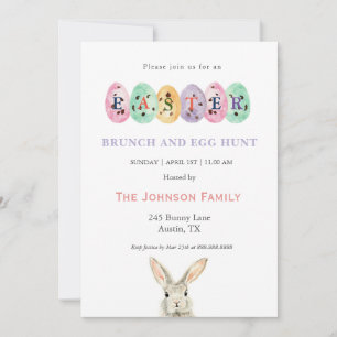Cute watercolor Easter eggs Easter Brunch Holiday Card