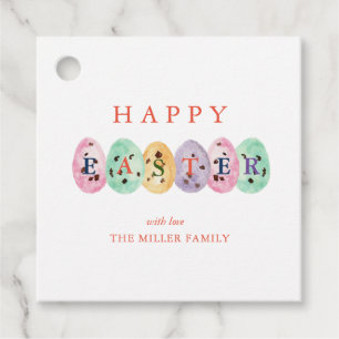Cute watercolor Easter eggs Favor Tags