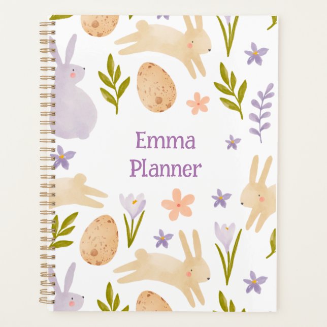 Cute Watercolor Easter Planner (Front)