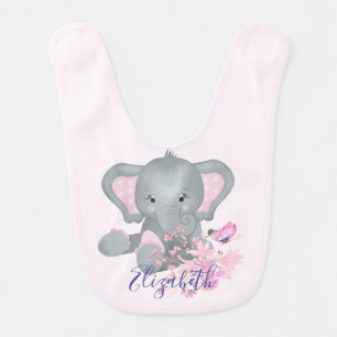 Cute watercolor Elephant baby Bib