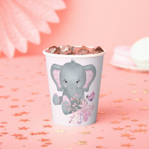 Cute watercolor Elephant baby  Paper Cups