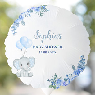 Cute Watercolor Elephant baby shower Boy Balloon