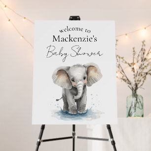 Cute Watercolor Elephant Baby Shower Foam Board
