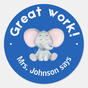 Colorful Great Job Motivational Kid's Classic Round Sticker