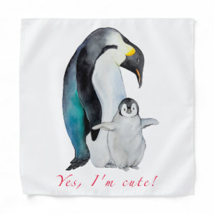 Cute watercolor emperor penguins bandana