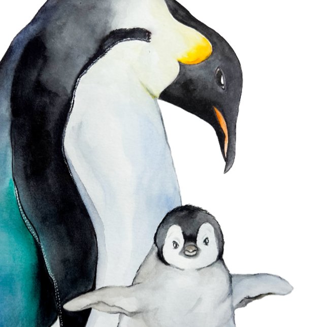 Cute watercolor emperor penguins grocery bag (Creator Uploaded)