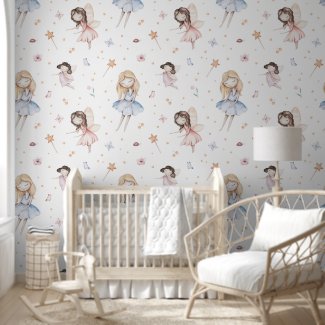 Cute Watercolor Fairy Flowers Fairytale Nursery