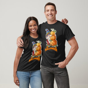 Cute Watercolor Fall Gnome with Stacked Pumpkins T-Shirt