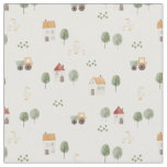 Cute Watercolor Farm Pattern Fabric