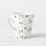 Cute Watercolor Farm Pattern Latte Mug