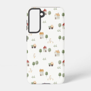 Cute Watercolor Farm Pattern Samsung Galaxy S21 Case
