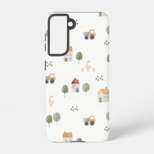 Cute Watercolor Farm Pattern Samsung Galaxy S21 Case