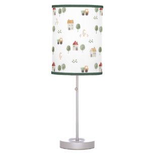 Cute Watercolor Farm Pattern Table Lamp