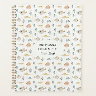 Cute Watercolor Fish Big Plans Planner