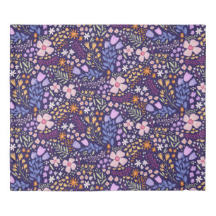 Cute Watercolor Floral Blooming Spring Custom Name Duvet Cover