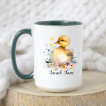 Cute Watercolor Floral Duckling &amp; Baby Elephant Mug at Zazzle