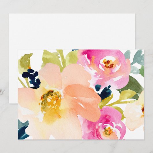 Cute Watercolor Flowers Bouquet (Front/Back)