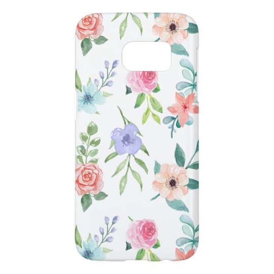 Cute Watercolor Flowers Case Mate Samsung Galaxy Case Zazzle Com