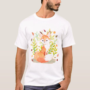Cute Watercolor Fox Animal T-Shirt
