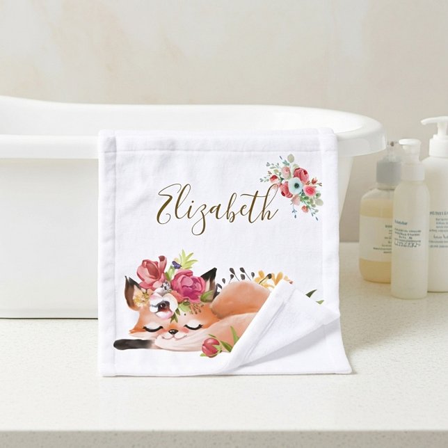 Cute watercolor fox baby  wash cloth (Creator Uploaded)