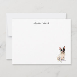 Cute watercolor French Bulldog Thank You Card