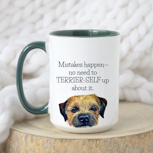 Cute Watercolor Funny Border Terrier Dog Humor Mug