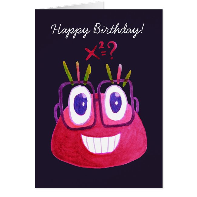 Cute Watercolor Geek Candy Character Math Birthday