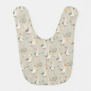 Cute Watercolor Geese  Baby Bib