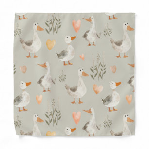 Cute Watercolor Geese Bandana