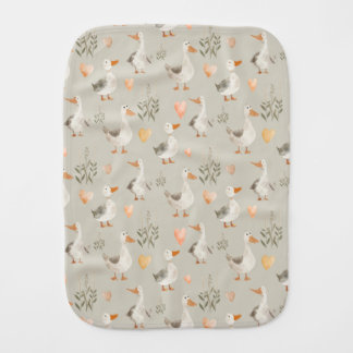 Cute Watercolor Geese Burp Cloths