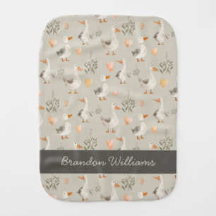 Cute Watercolor Geese Burp Cloths