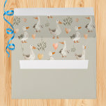 Cute Watercolor Geese Pattern Envelope<br><div class="desc">Add a touch of whimsy to your baby shower invitations with our Whimsical Watercolor Geese Pattern Envelope. Featuring a charming watercolor goose pattern on the inside and a matching light gray exterior,  it's perfect for sending heartfelt messages or special invitations.</div>