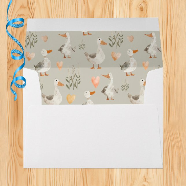 Cute Watercolor Geese Pattern Envelope (Creator Uploaded)