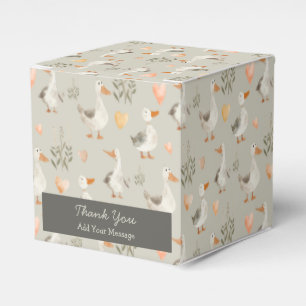 Cute Watercolor Geese & Thank You Favor Box