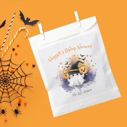 Cute Watercolor Ghost Baby Shower - pumpkin stars Favor Bag