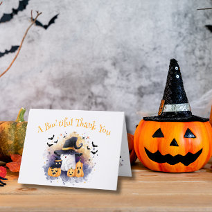 Cute Watercolor Ghost Baby Shower Thank You Card