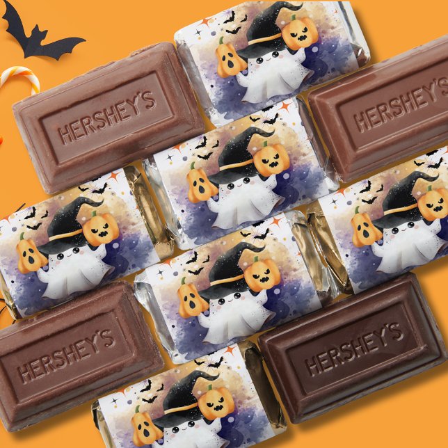 Cute Watercolor Ghost  Gothic Baby Shower  Hershey's Miniatures (Creator Uploaded)