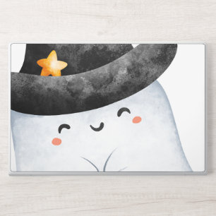 Cute Watercolor Ghost with Witch Hat Halloween Car HP Laptop Skin
