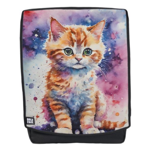 Cute Watercolor Ginger Kitten  Backpack